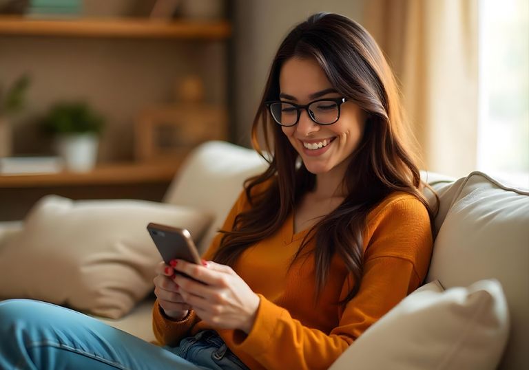 young woman applying for financing on phone