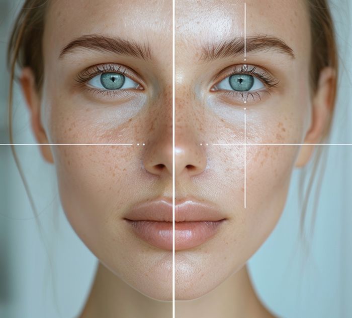 woman with balanced facial anatomy from well executed injectable treatments at NuIQ in Cleveland