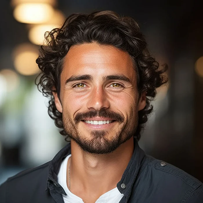 man with healthy hair from hair restoration treatment at NuIQ Cleveland