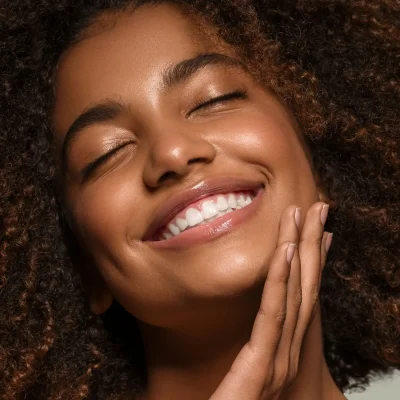 woman with radiant skin after a Glytone Salicylic Clarifying Chemical Peel