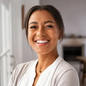 woman with smooth skin after Glytone TCA Resurfacing Peel