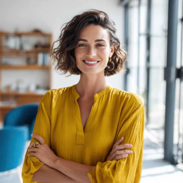 woman with lovely after facial balancin with radiesse+