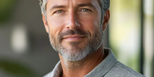 man with great skin after men's facial at NuIQ Cleveland