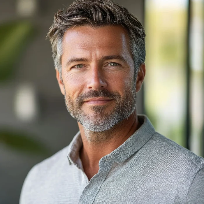 man with great skin after men's facial at NuIQ Cleveland