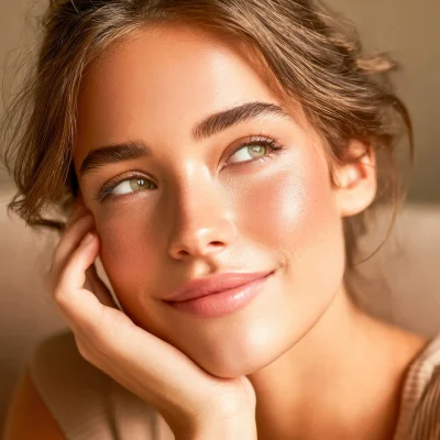 girl with glowing skin after microneedling treatment at NuIQ Cleveland