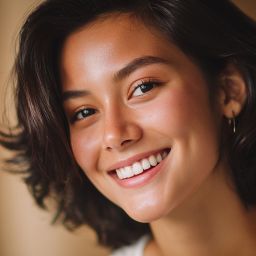 woman with beautiful skin from laser treatment smiling