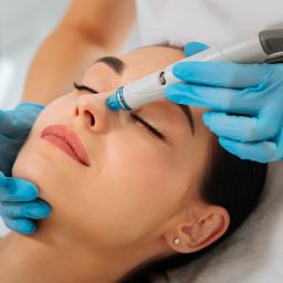 woman getting hydrafacial at NuIQ Cleveland